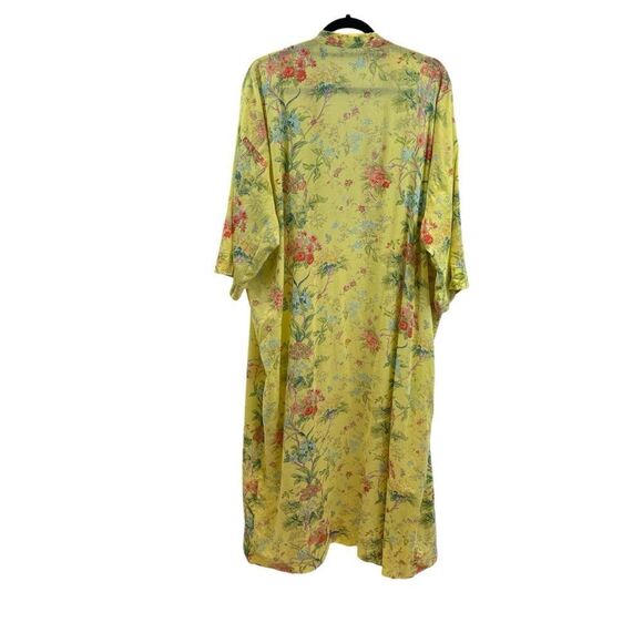 Handprint Brand Yellow Floral Print Open Front‎ Kimono One Size - Picture 5 of 8